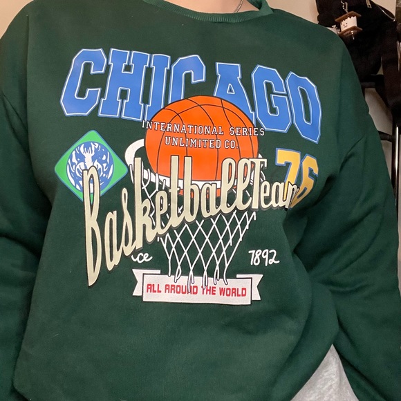 Shein Olive Green Sweatshirt - Picture 1 of 4